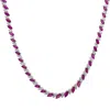 Latelita Women's White / Red / Silver Viscountess Statement Tennis Necklace Ruby Silver