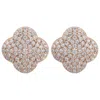 Latelita Women's White / Rose Gold Byzantine Clover Flower Stud Earrings Rosegold