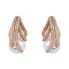 Latelita Women's White / Rose Gold Moonlit Embrace Pearl Earrings Rosegold
