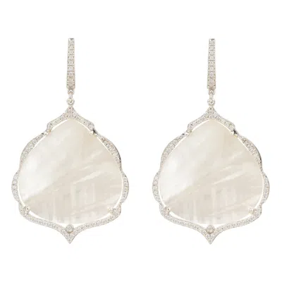 Latelita Women's White / Silver Antoinette Earrings White Mother Of Pearl Silver