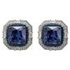 Latelita Women's White / Silver / Blue Madeleine Large Stud Earrings Silver Tanzanite