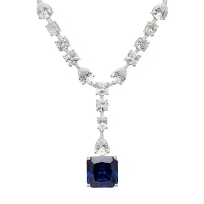 Latelita Women's White / Silver / Blue Penelope Tanzanite Statement Necklace Silver In Multi