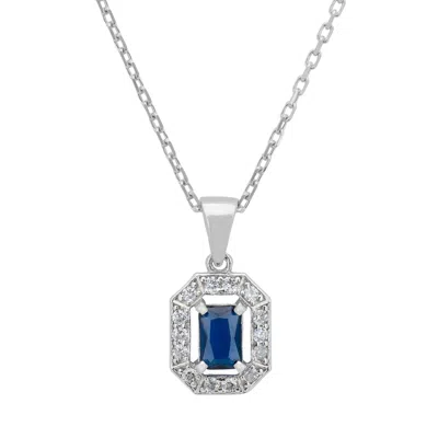 Latelita Women's White / Silver / Blue Whistledown Gemstone Pendant Necklace Sapphire Silver