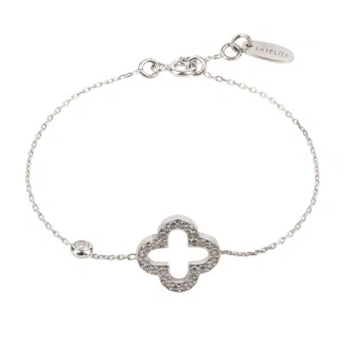 Latelita Women's White / Silver Byzantine Clover Bracelet Silver In Multi