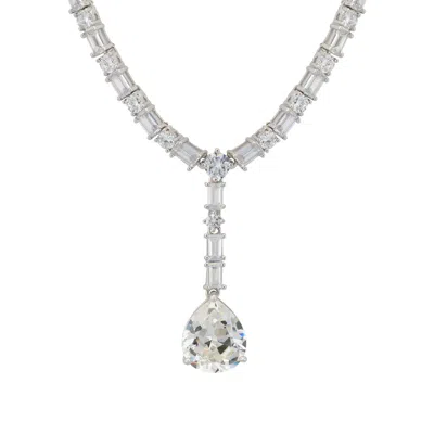 Latelita Women's White / Silver Claudette Statement Necklace Silver Moissanite In Multi