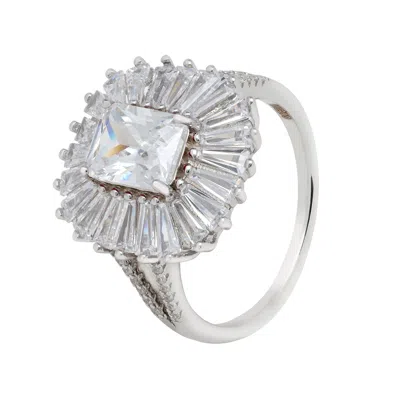 Latelita Women's White / Silver Countess Cocktail Ring Moissanite Silver In Multi