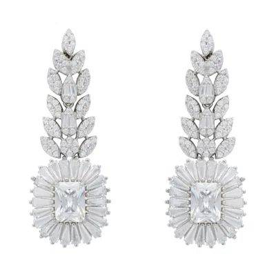 Latelita Women's White / Silver Countess Gemstone Drop Earrings Moissanite Silver In Multi
