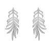 Latelita Women's White / Silver Feathered Leaf Statement Drop Earrings Silver In Multi