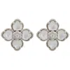 Latelita Women's White / Silver Flower Clover Mother Of Pearl Stud Earrings Silver