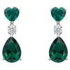 Latelita Women's White / Silver / Green Irina Emerald Teardrop Earrings Silver