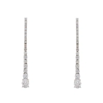 Latelita Women's White / Silver Hollywood Drop Earrings Silver In Multi