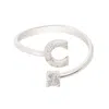 Latelita Women's White / Silver Initial Ring Silver C In Multi