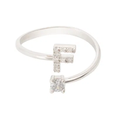 Latelita Women's White / Silver Initial Ring Silver F In Multi