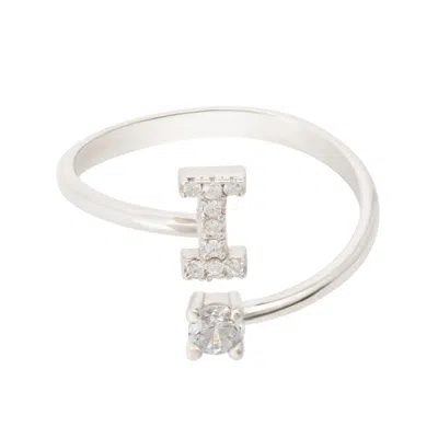 Latelita Women's White / Silver Initial Ring Silver I In Multi