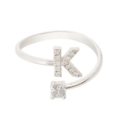 Latelita Women's White / Silver Initial Ring Silver K In Multi