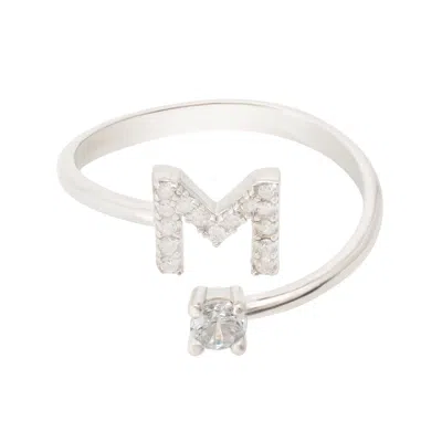 Latelita Women's White / Silver Initial Ring Silver M In Multi