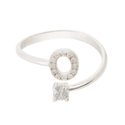 Latelita Women's White / Silver Initial Ring Silver O In Multi