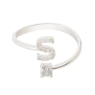 Latelita Women's White / Silver Initial Ring Silver S In Multi