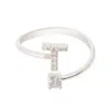 Latelita Women's White / Silver Initial Ring Silver T In Multi