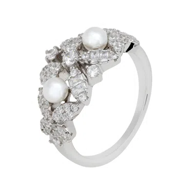 Latelita Women's White / Silver / Neutrals Marchioness Cocktail Ring Pearl Silver In Multi