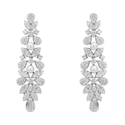 Latelita Women's White / Silver / Neutrals Marchioness Drop Earrings Pearl Silver In Multi