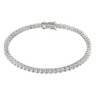 Latelita Women's White / Silver Simulated Diamond Tennis Bracelet Silver