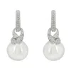 Latelita Women's White / Silver Tie The Knot Drop Pearl Earrings Silver In Multi
