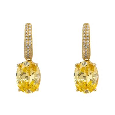 Latelita Women's White / Yellow / Orange Alexandra Oval Drop Earrings Gold Yellow Topaz