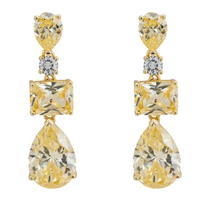 Latelita Women's White / Yellow / Orange Valentina Drop Earrings Gold Yellow Topaz In Multi