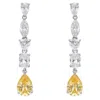 Latelita Women's White / Yellow / Silver Knightley Drop Earrings Yellow Topaz Silver In Multi