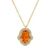 Latelita Women's Yellow / Orange / Gold Hamsa Opalite Fire Opal Necklace Gold