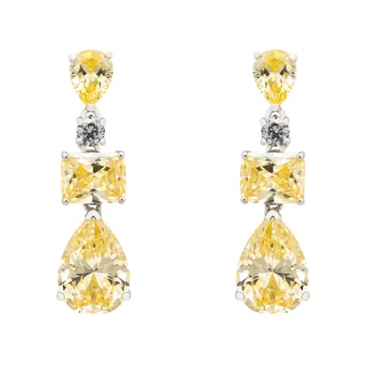 Latelita Women's Yellow / White / Silver Valentina Drop Earrings Silver Yellow Topaz