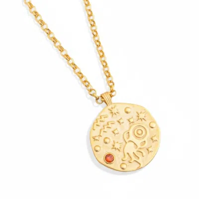 Latelita Women's Zodiac Birthstone Talisman Necklace Aquarius Gold