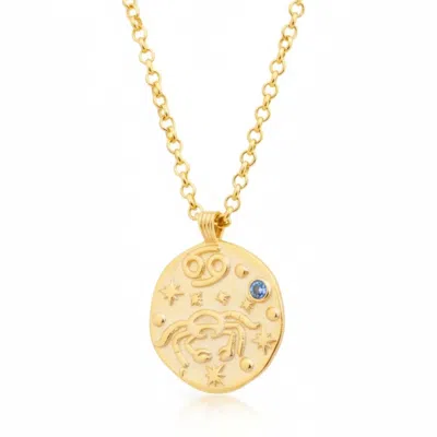 Latelita Women's Zodiac Birthstone Talisman Necklace Cancer Gold