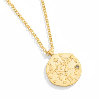 Latelita Women's Zodiac Birthstone Talisman Necklace Gemini Gold