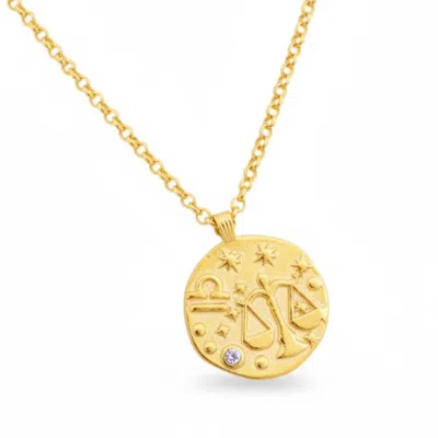 Latelita Women's Zodiac Birthstone Talisman Necklace Libra Gold