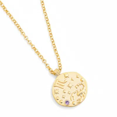 Latelita Women's Zodiac Birthstone Talisman Necklace Scorpio Gold