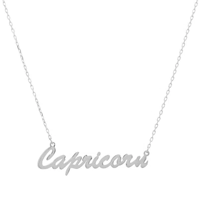 Latelita Women's Zodiac Star Sign Name Necklace Silver Capricorn In Gray