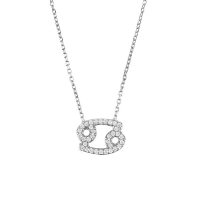 Latelita Women's Zodiac Star Sign Pendant Necklace Silver Cancer