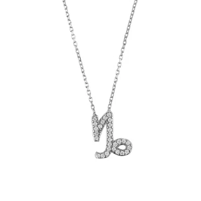 Latelita Women's Zodiac Star Sign Pendant Necklace Silver Capricorn