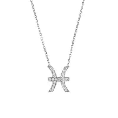 Latelita Women's Zodiac Star Sign Pendant Necklace Silver Pisces