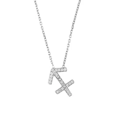 Latelita Women's Zodiac Star Sign Pendant Necklace Silver Sagittarius