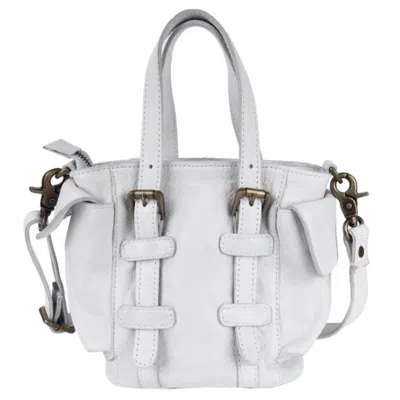 Latico Myles Handcrafted Leather Crossbody Bag In White