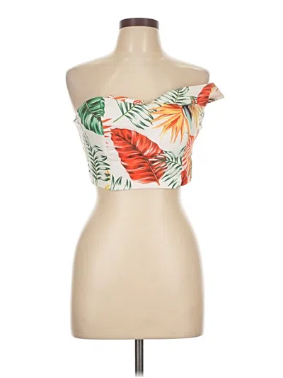 Pre-owned L'atiste By Amy Sleeveless Top Orange Strapless Neckline Tops