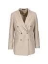 Latorre Double-breasted Blazer In Neutral