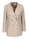 Latorre Double-breasted Blazer In Neutral