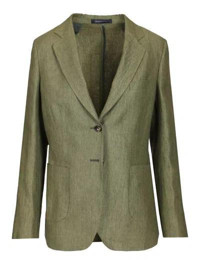 Latorre Giacca Sfoderata Monopetto 2 Bottoni Tasca Toppa Jackets Grey In Green