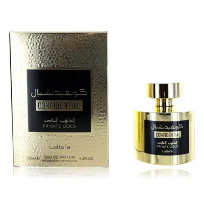 Lattafa 2pcs Combo Set Confidential Private Gold By , 3.4 oz Edp Spray For Unisex In Multi