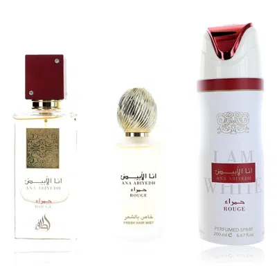 Lattafa Ana Abiyedh Rouge By , 3 Piece Gift Set For Unisex In Multi