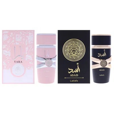 Lattafa For Unisex - 2 Pc Kit 3.4oz Asad Edp Spray, 3.4oz Yara Edp Spray In Multi